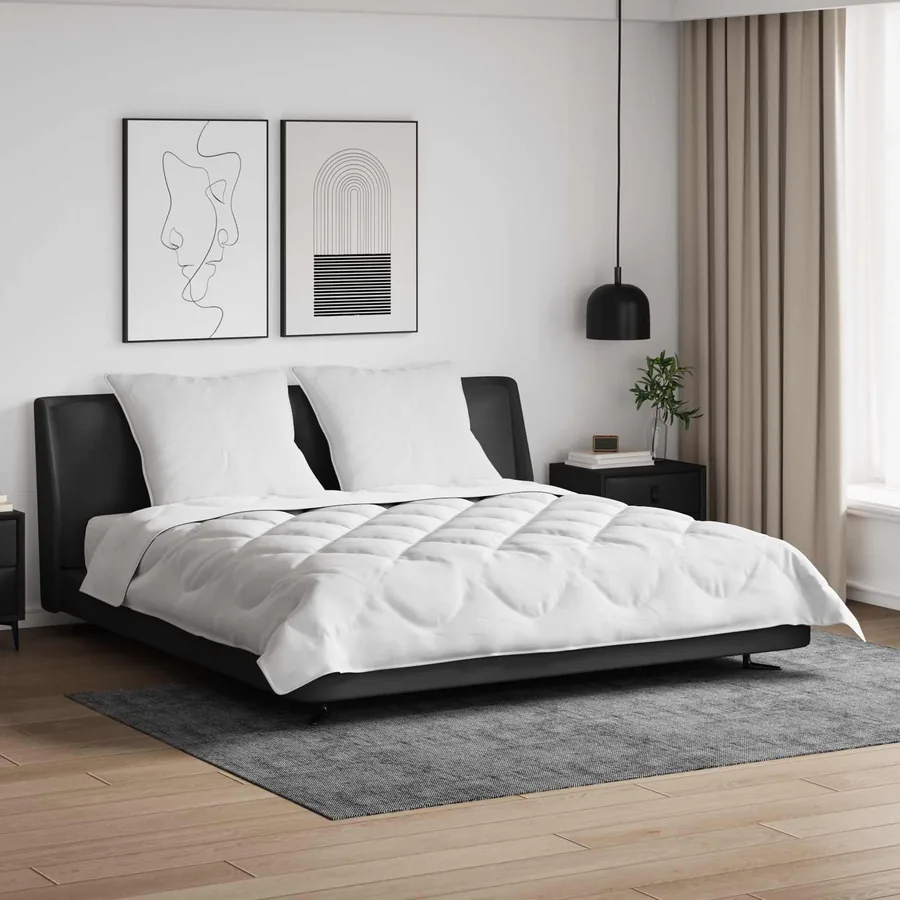 Couette avec oreiller 3 pcs Blanc Microfibre