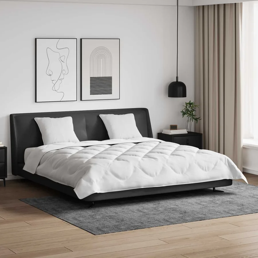 Couette avec oreiller 3 pcs Blanc Microfibre