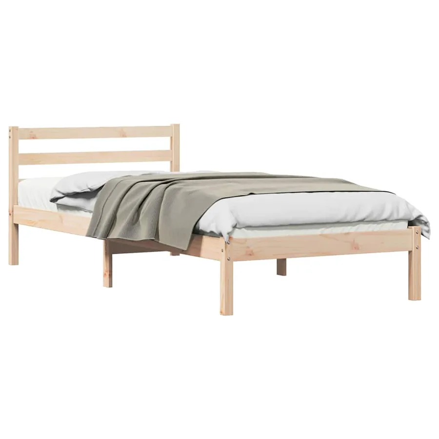 Cadre de lit Marron 215,5 x 105,5 x 69,5 cm Bois de Pin Massif - 2