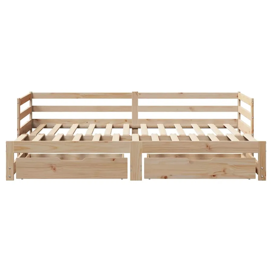 Lit de jour avec gigogne et tiroirs sans matelas 90x190 cm - 4