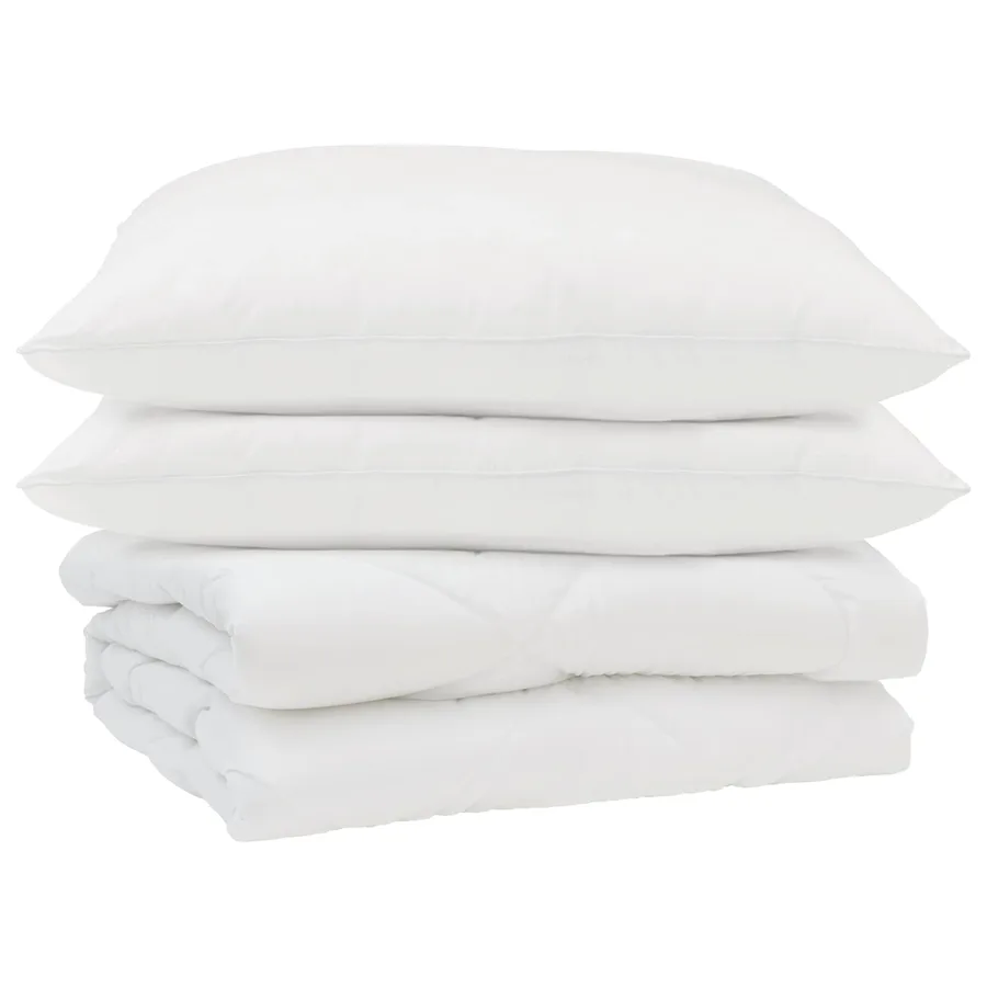 Duvet d'été simple avec oreiller 3 pcs Blanc Microfibre - 2
