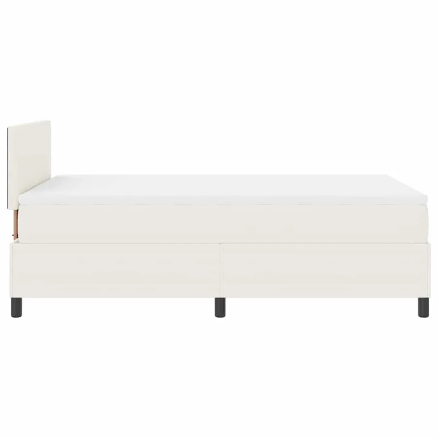 Lit à ressort LED avec tête de lit Crème et Blanc 120 x 190 cm - 9