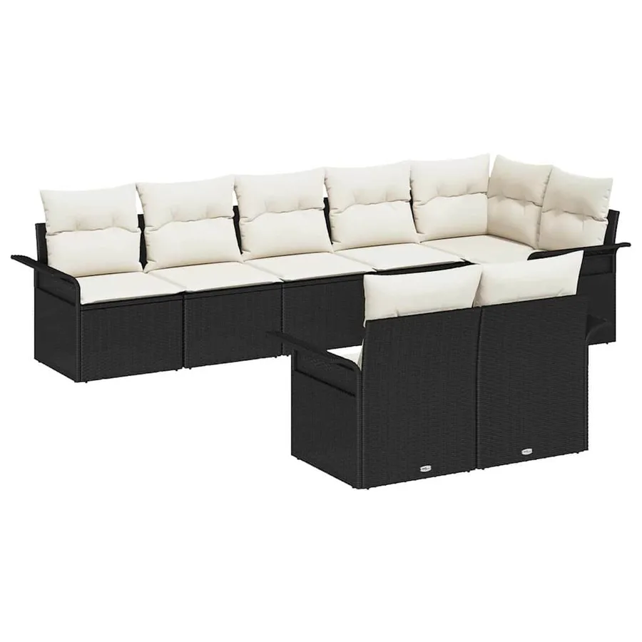 Ensemble de canapé de jardin avec stockage 8 pcs Noir polyrotin - 2