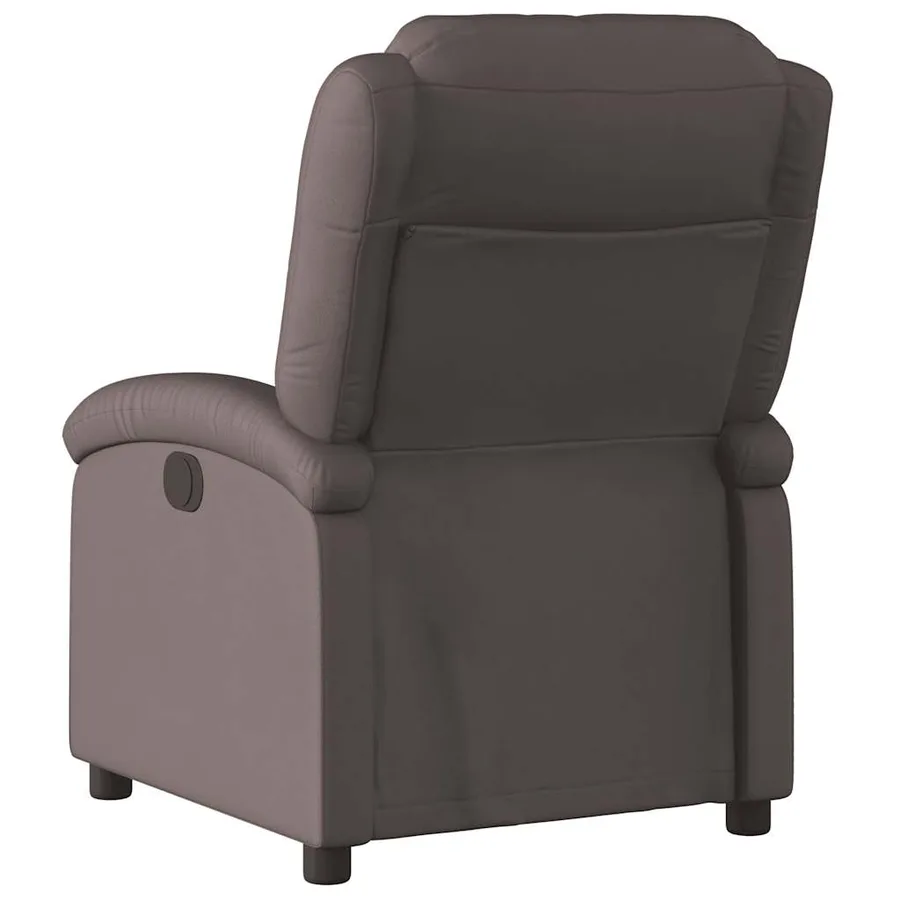 Fauteuil inclinable marron foncé cuir véritable - 4