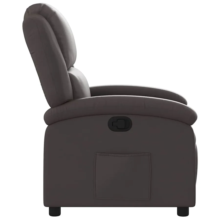 Fauteuil inclinable marron foncé cuir véritable - 8