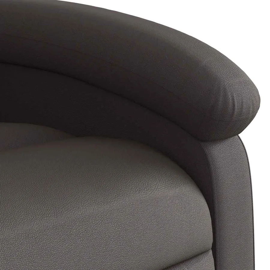 Fauteuil inclinable marron foncé cuir véritable - 9