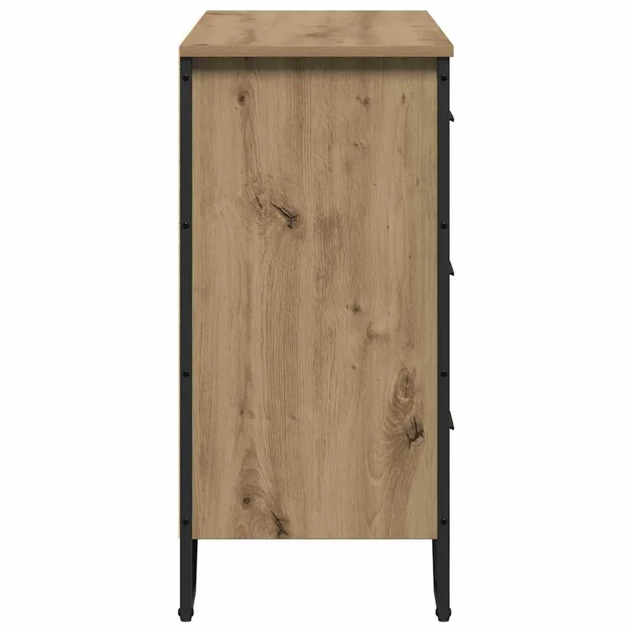 Commode 6-Tiroir Chêne artisanal 91 x 35,5 x 74,5 cm - 7