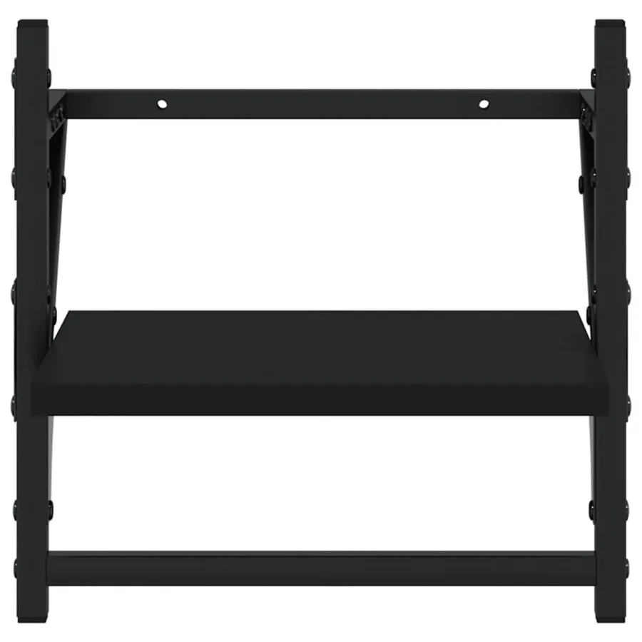 Ensemble d'étagères murales barres 4 pcs noir bois d'ingénierie - 10