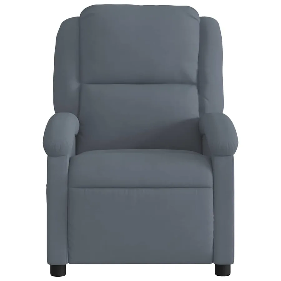 Fauteuil de massage inclinable gris foncé velours - 5