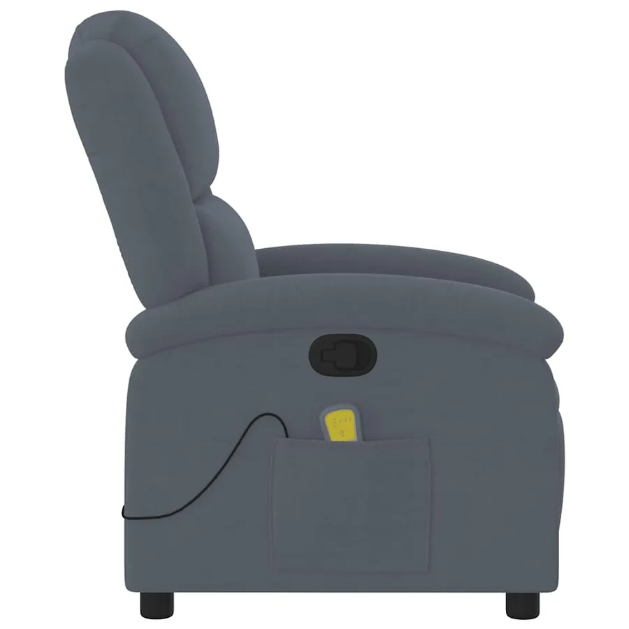 Fauteuil de massage inclinable gris foncé velours - 6