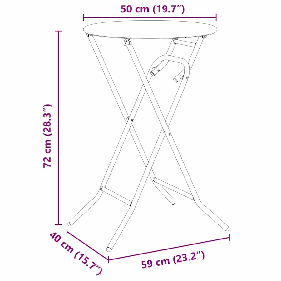 Table de Jardin Anthracite 50 x 50 x 72 cm Métal - 12