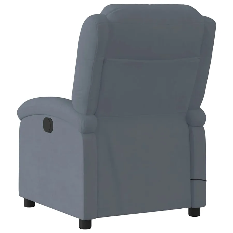 Fauteuil de massage inclinable velours gris foncé - 4