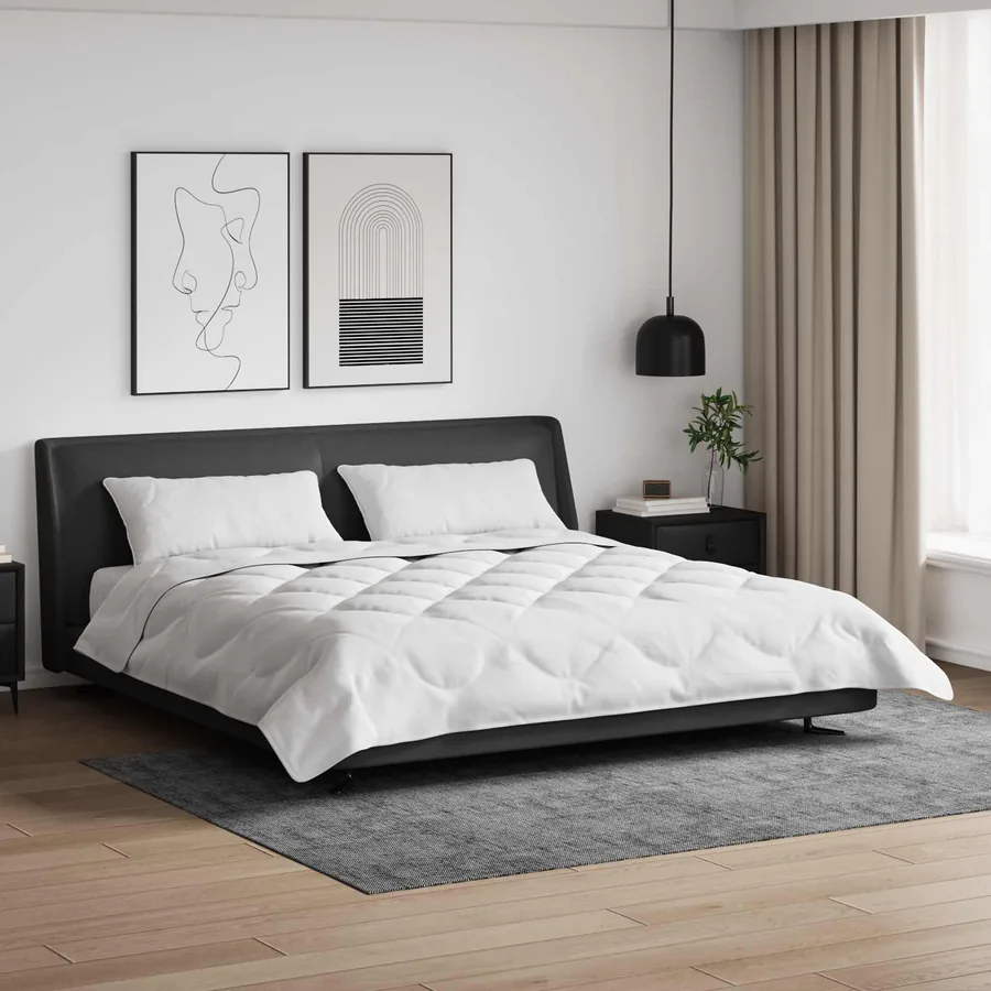 Couette avec oreiller 3 pcs Blanc Microfibre
