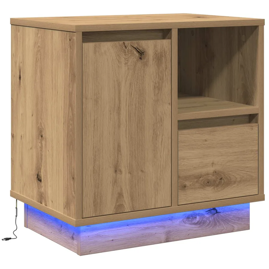 Cabinet de chevet Chêne artisanal 50 x 34,5 x 50 cm.