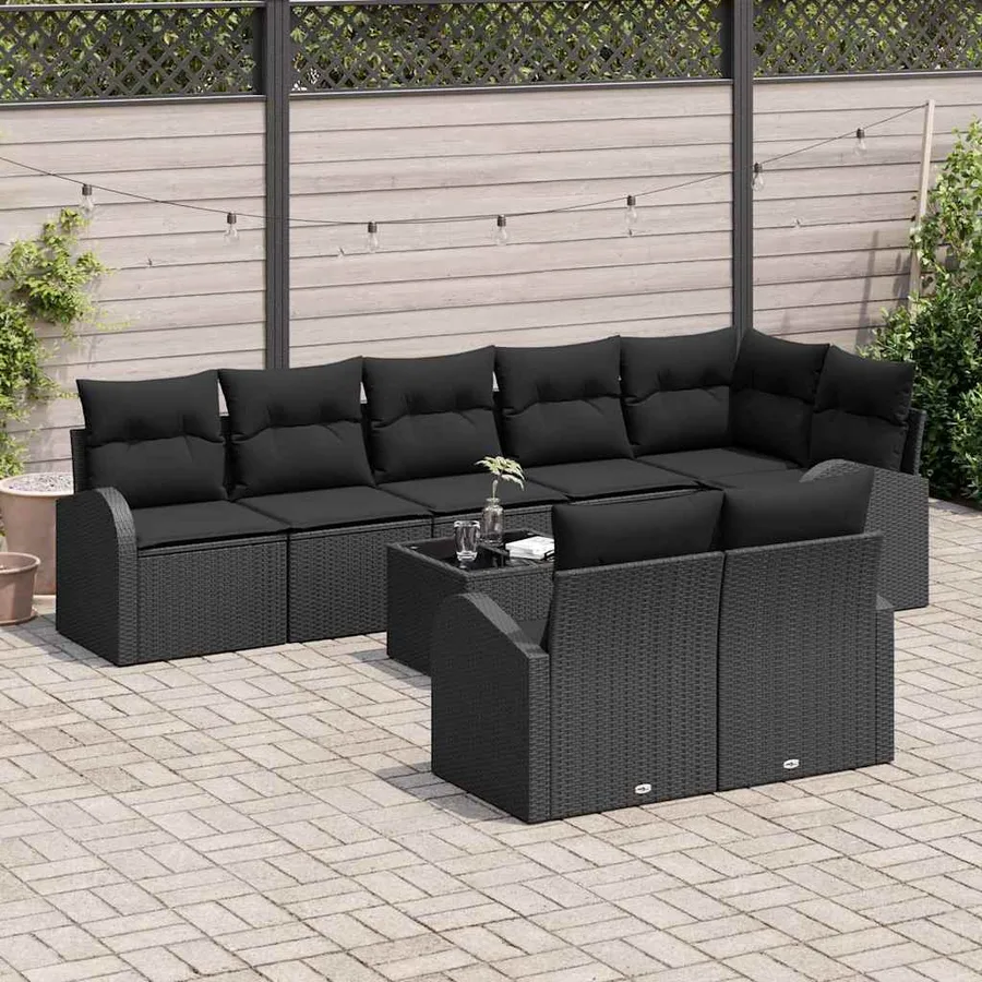 Ensemble de canapé de jardin 9 pcs polyrotin - 3