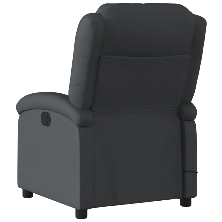Fauteuil de massage inclinable noir cuir véritable - 4