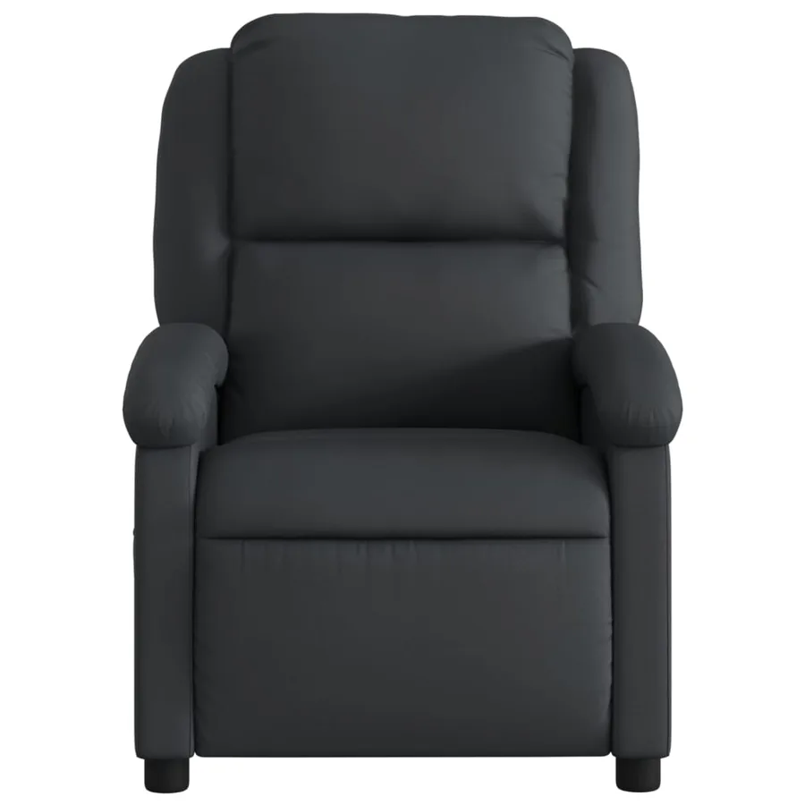 Fauteuil de massage inclinable noir cuir véritable - 7