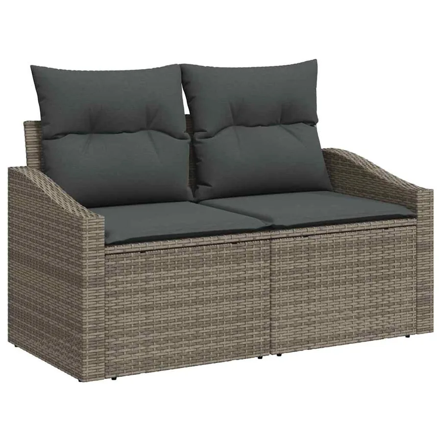 Ensemble de canapé de jardin 6 pcs Gris polyrotin - 4