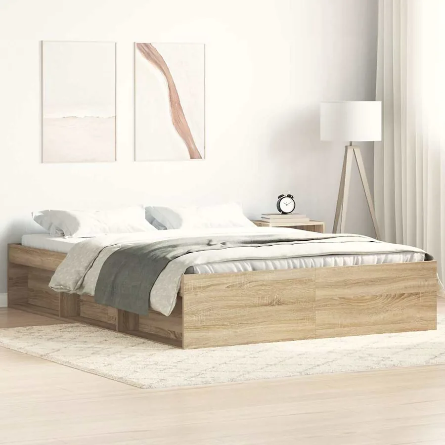 Cadre de lit sans matelas chêne sonoma 160x200 cm