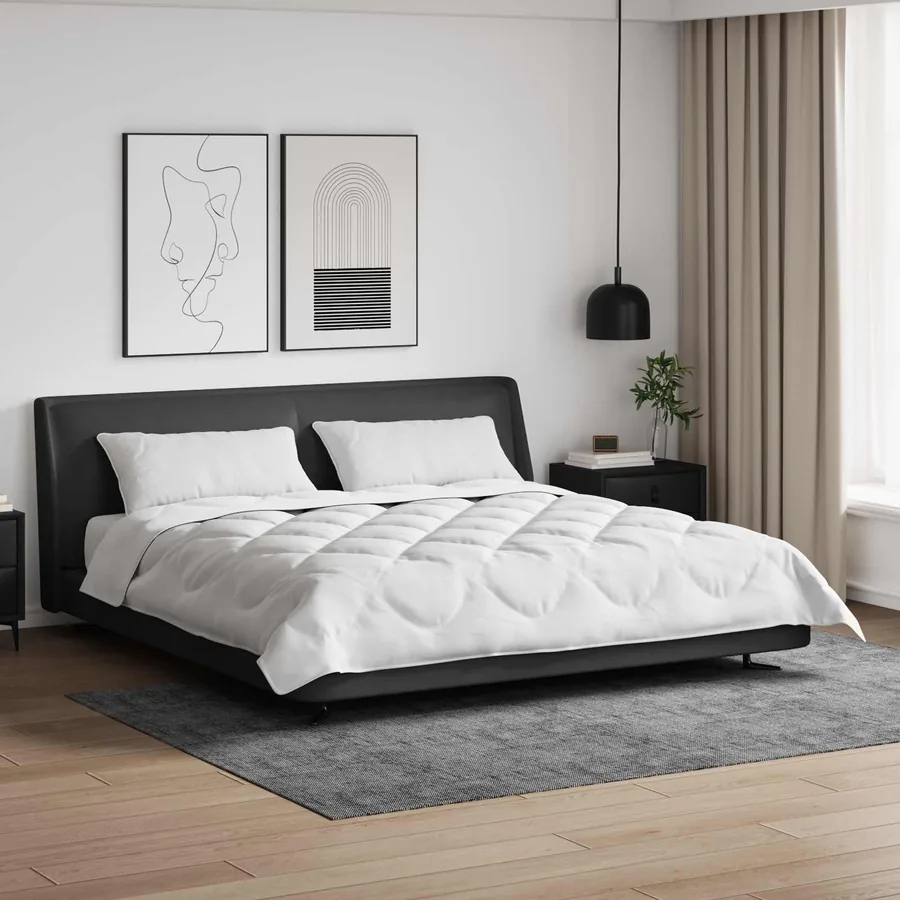 Couette avec oreiller 3 pcs Blanc Microfibre