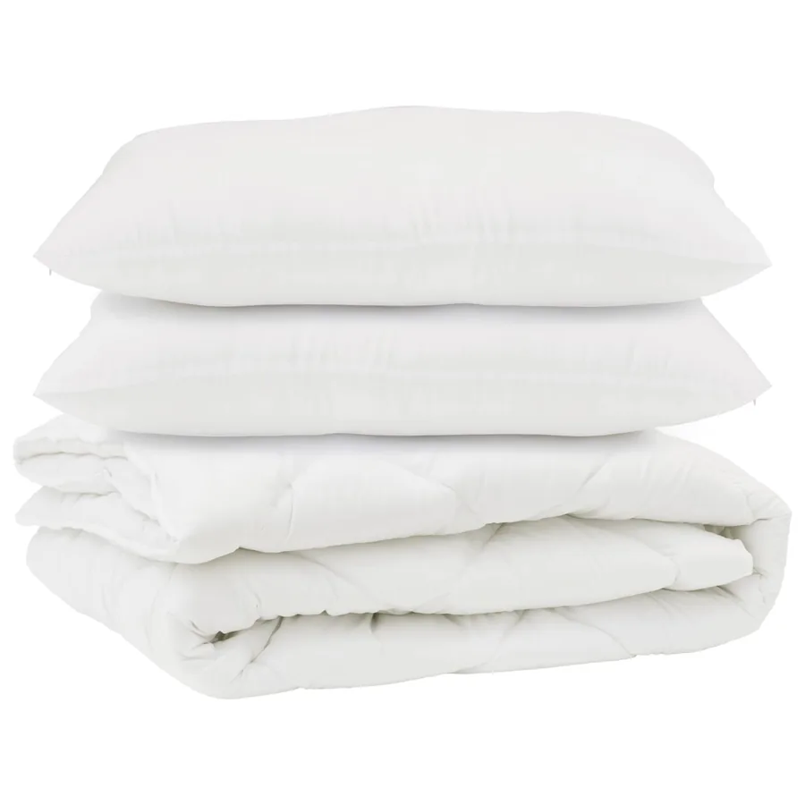Couette avec oreiller 3 pcs Blanc Microfibre - 2