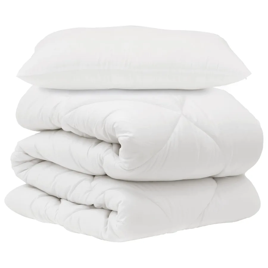 Ensemble de Duvet avec oreiller 2 pcs Blanc Microfibre - 2