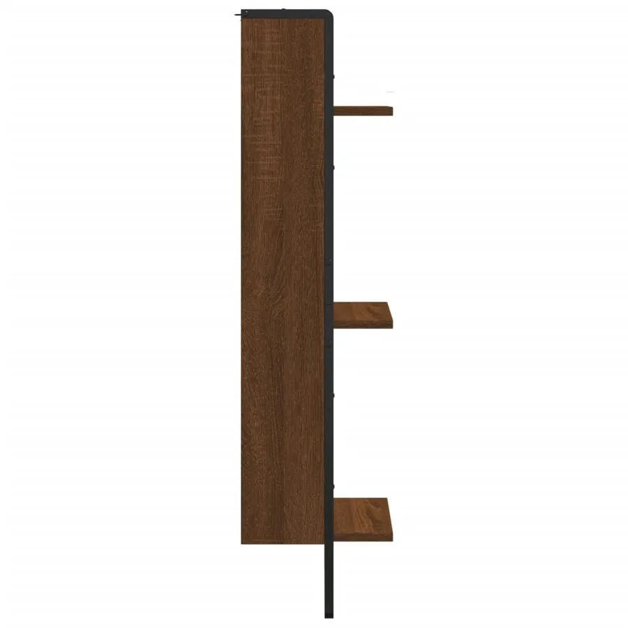 Étagère murale 3 niveaux chêne marron 30x25x100 cm - 5