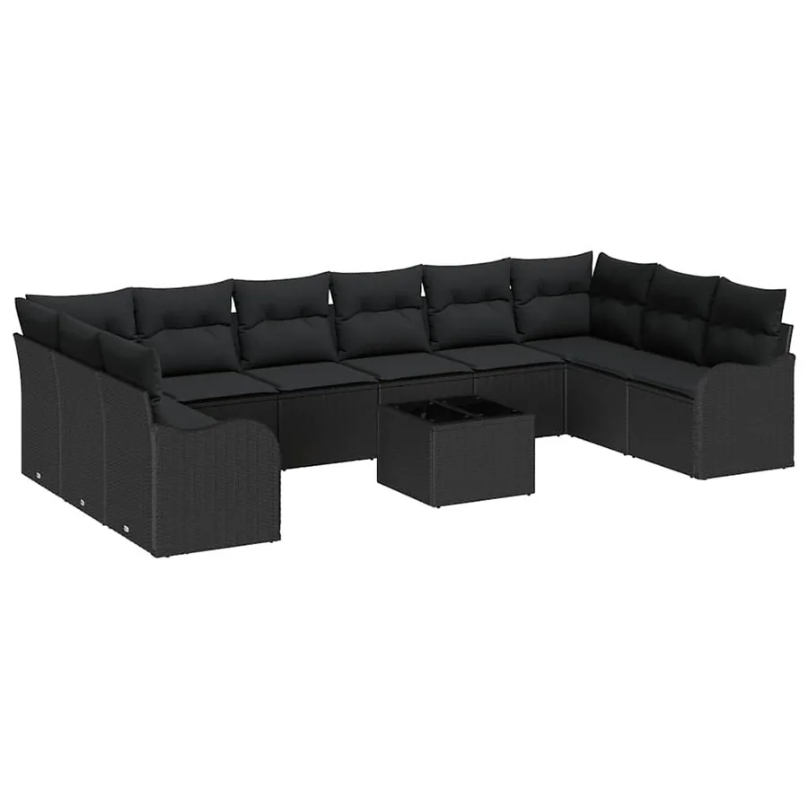 Ensemble de canapé de jardin Noir 55 x 55 x 37 cm polyrotin - 2