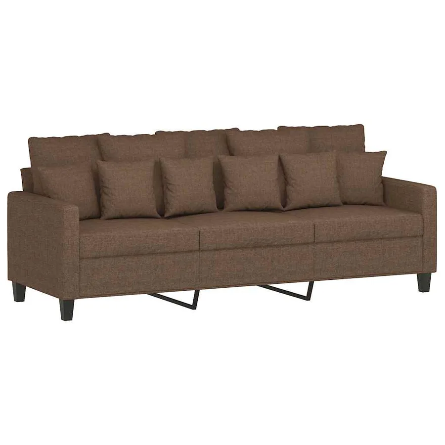 Canapé à 3 places Marron 180 cm Tissu - 2
