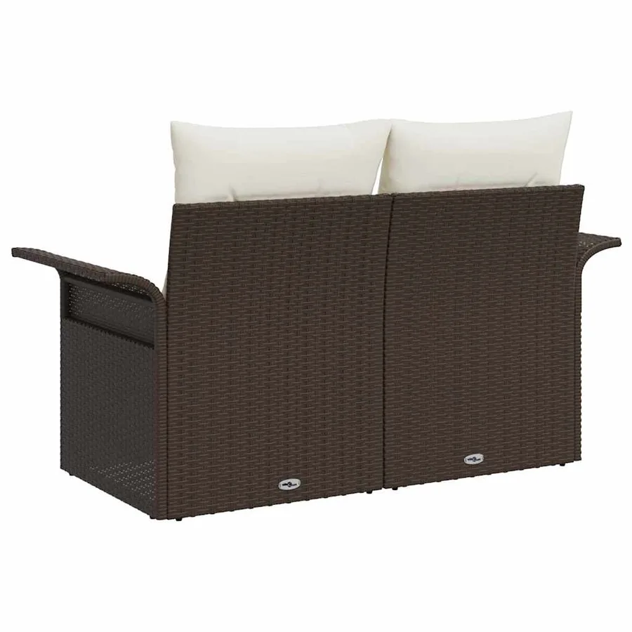 Canapé de jardin avec coussin Marron 141 x 62 x 69 cm polyrotin - 6