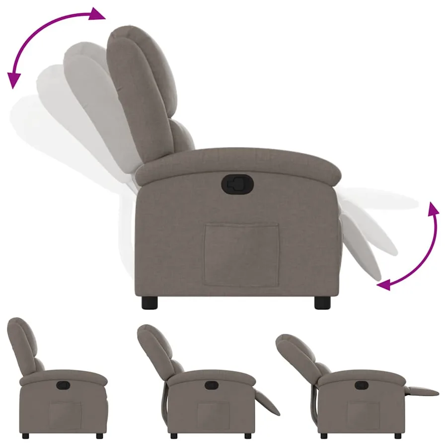 Fauteuil inclinable Taupe Tissu - 6