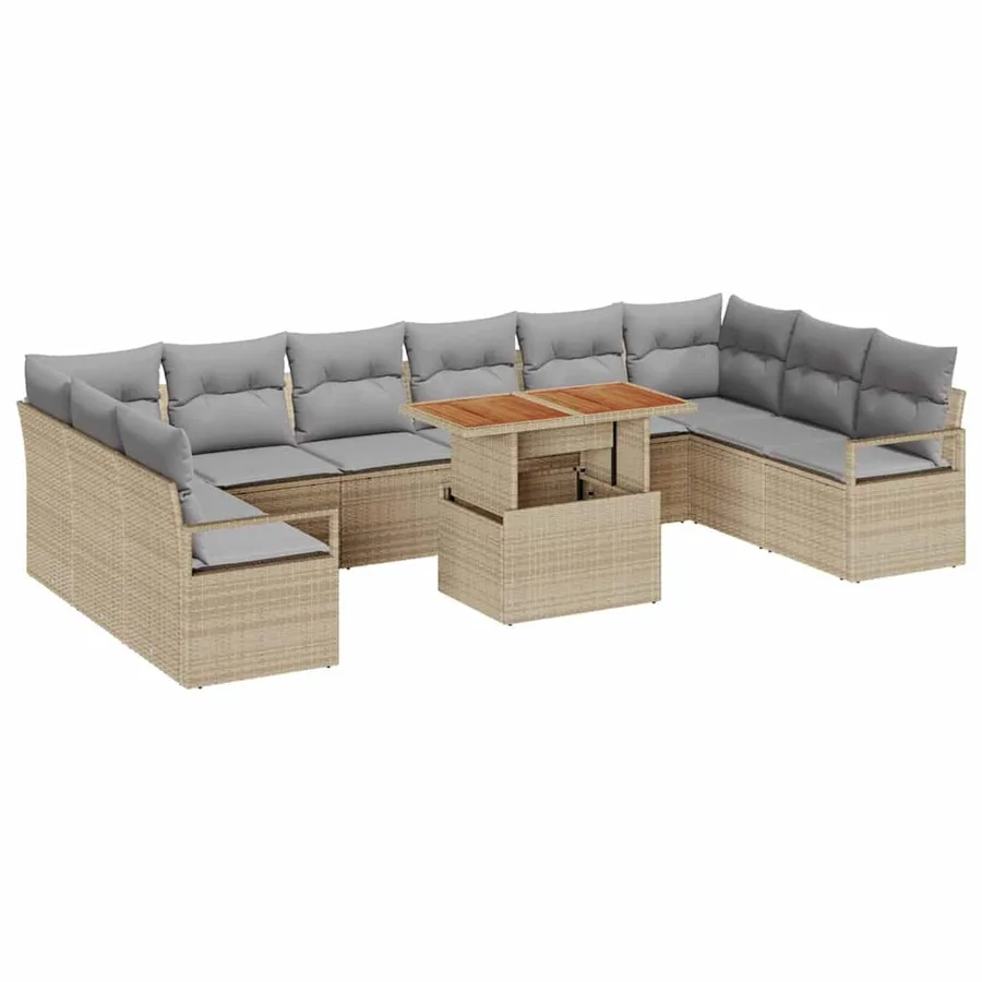 Ensemble de canapé de jardin 11 pc 10-Nombre de places - 2