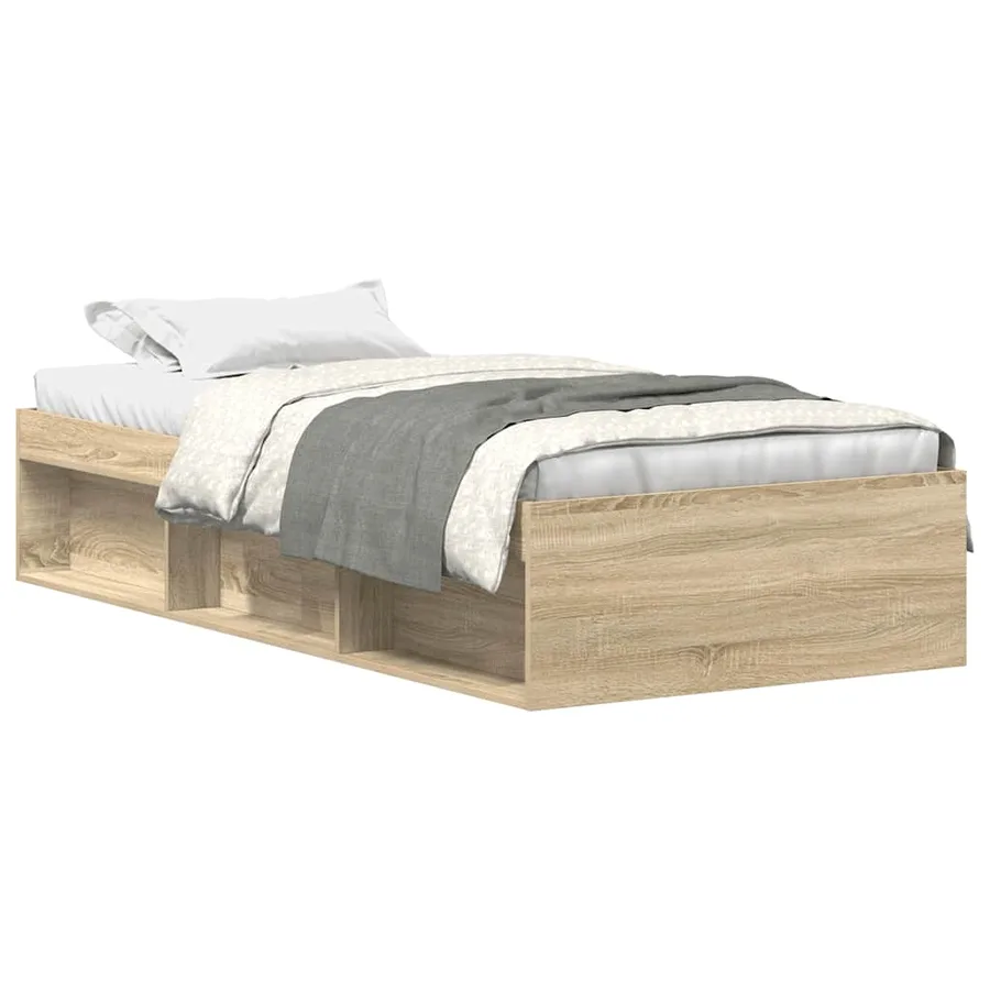 Cadre de lit sans matelas chêne sonoma 90x190 cm - 2