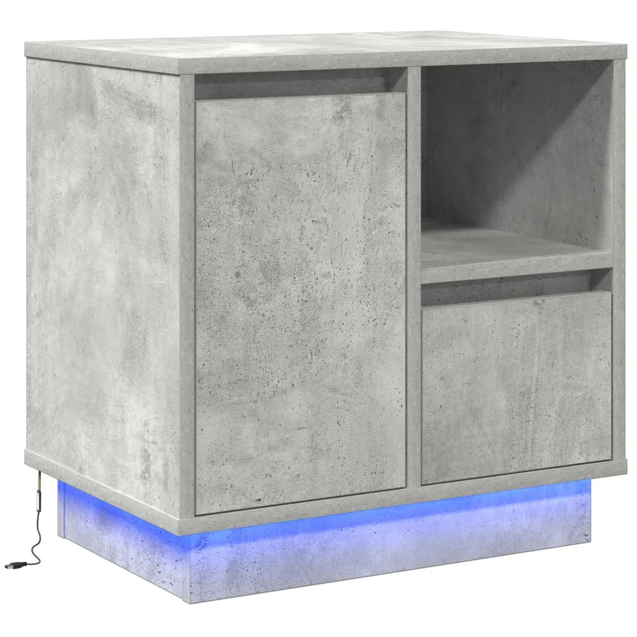 Cabinet de chevet avec tiroir Gris béton 50 x 34,5 x 50 cm. - 2
