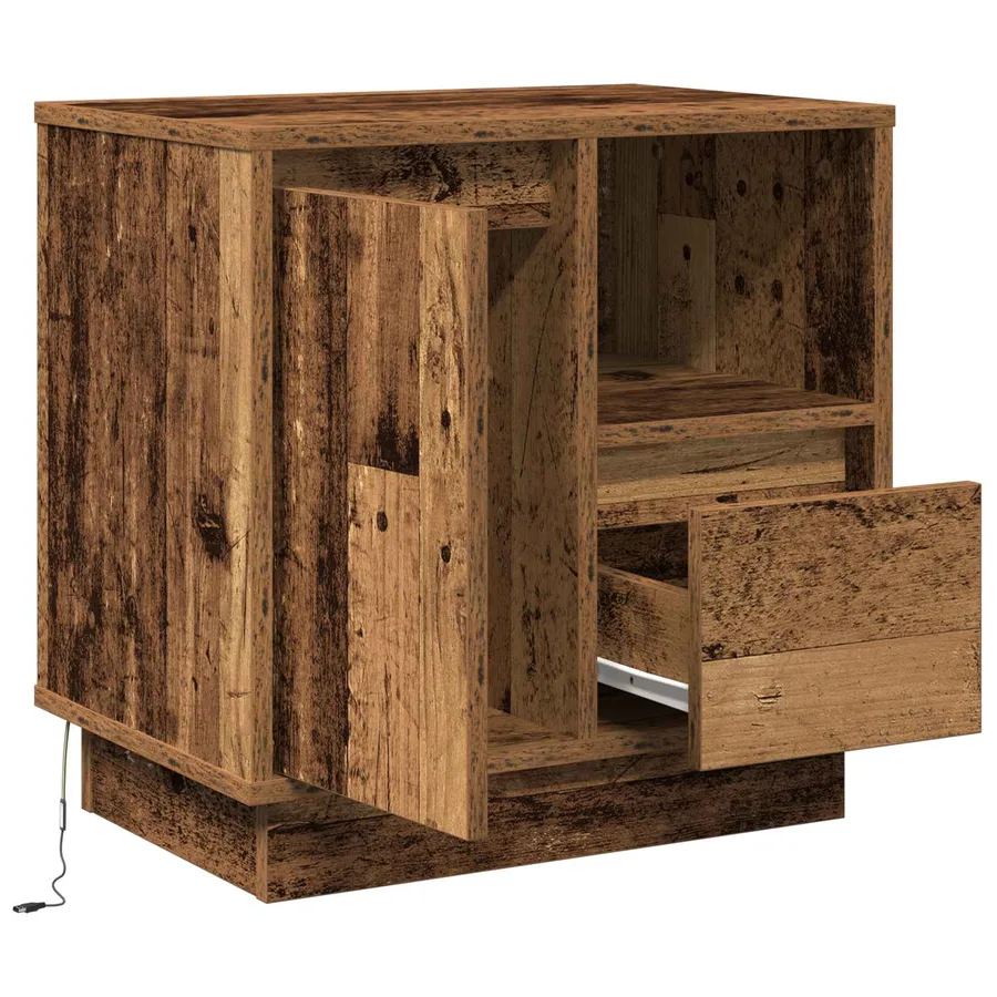 Cabinet de chevet avec tiroir Bois ancien 50 x 34,5 x 50 cm. - 5