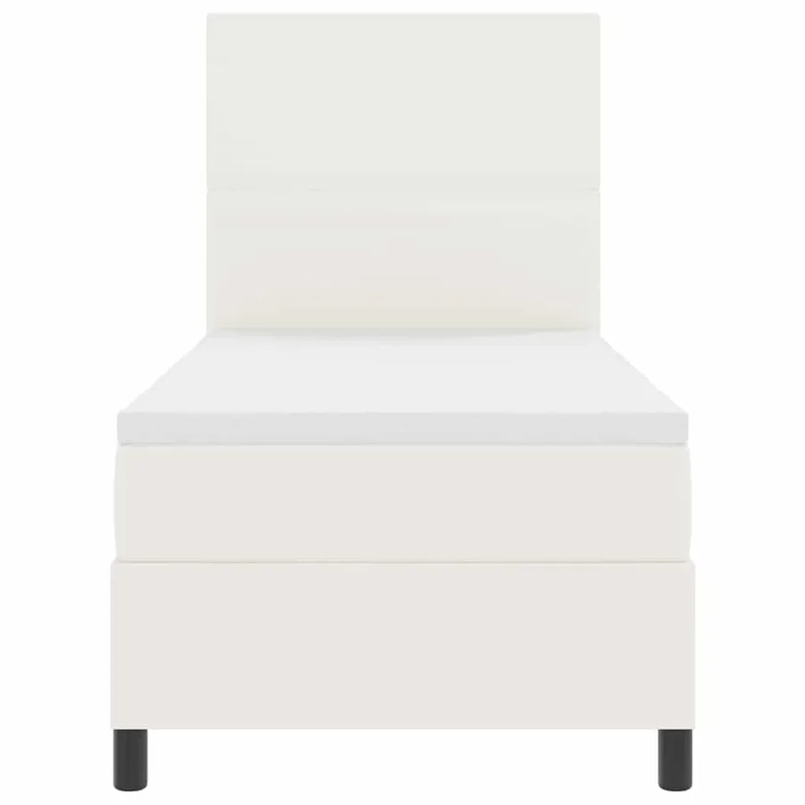 Lit à ressorts avec tête de lit Crème et Blanc 100 x 200 cm - 7