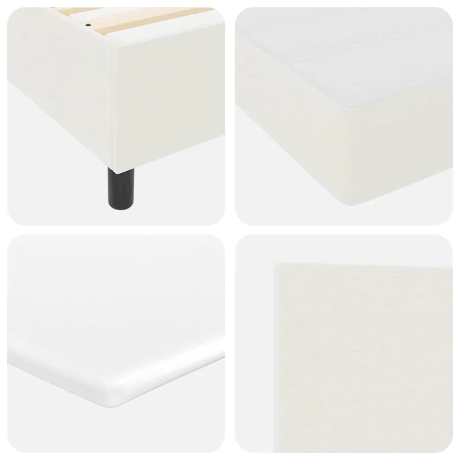 Lit à ressorts avec tête de lit Crème et Blanc 100 x 200 cm - 8