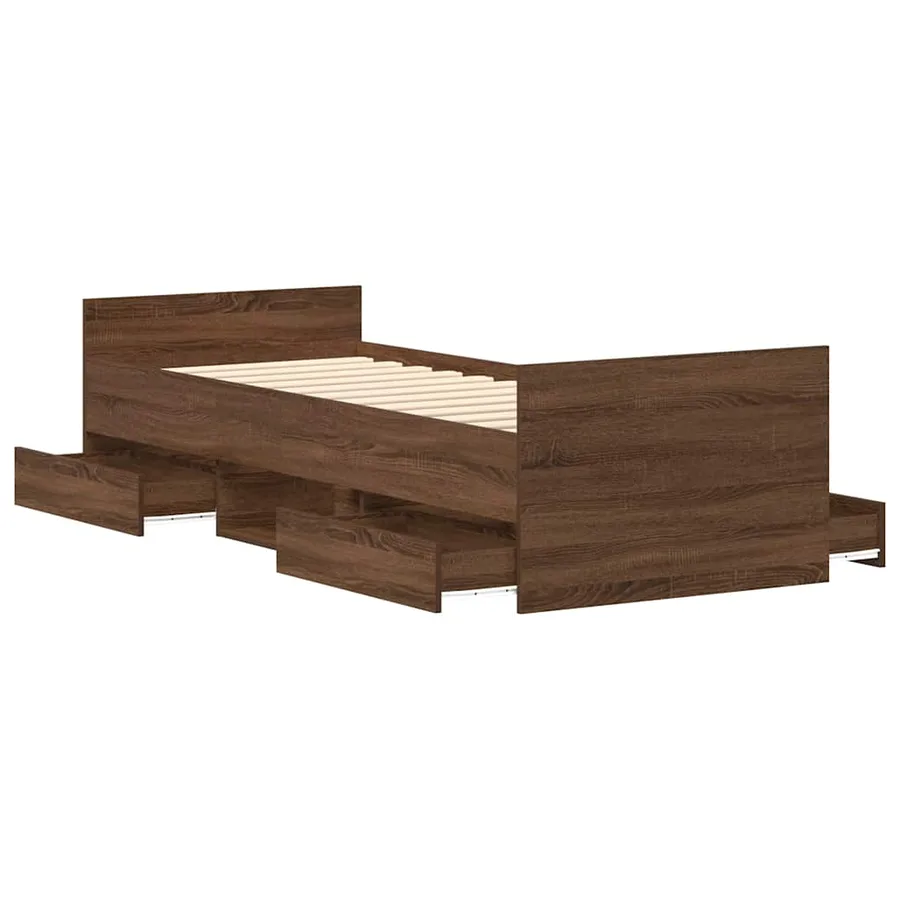 Cadre de lit sans matelas chêne marron 90x200 cm - 5