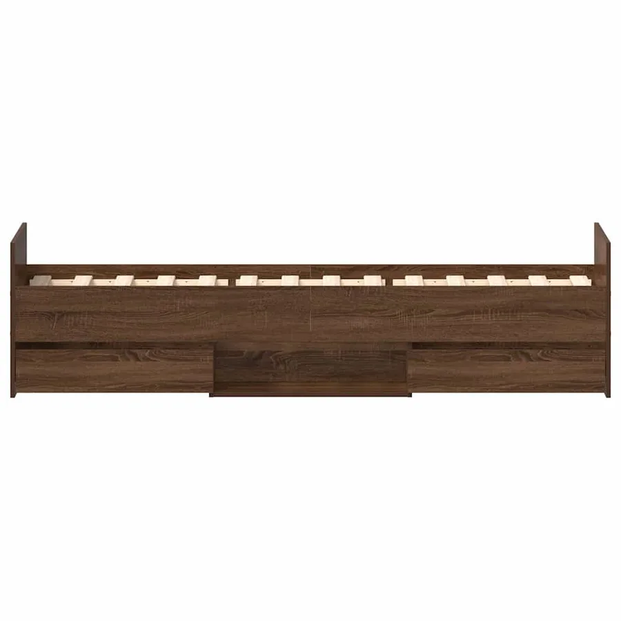 Cadre de lit sans matelas chêne marron 90x200 cm - 7