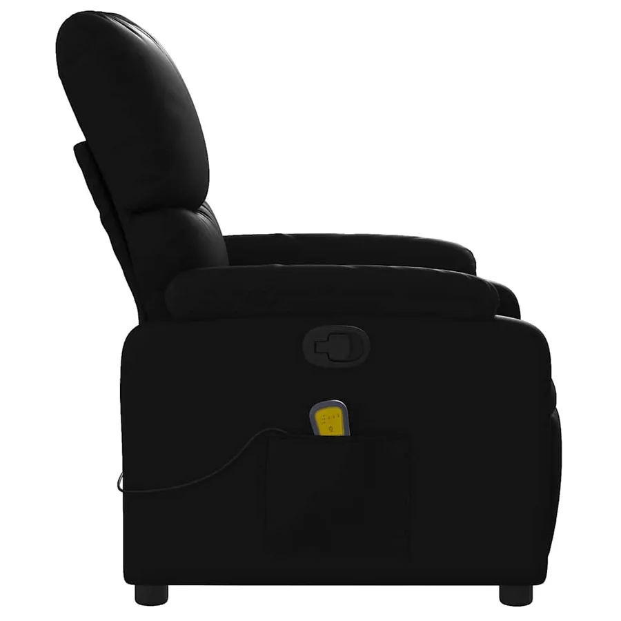 Fauteuil de massage inclinable noir similicuir - 8