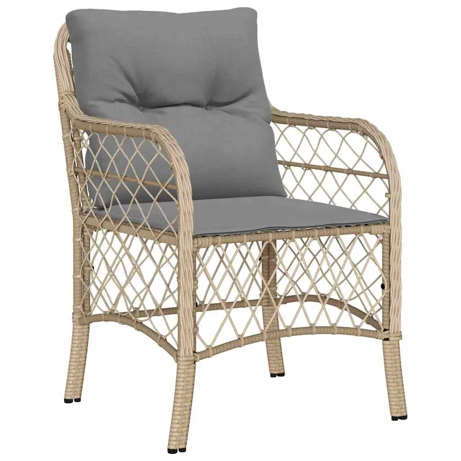 Ensemble de salle à manger pour jardin 5 pcs Beige polyrotin - 6