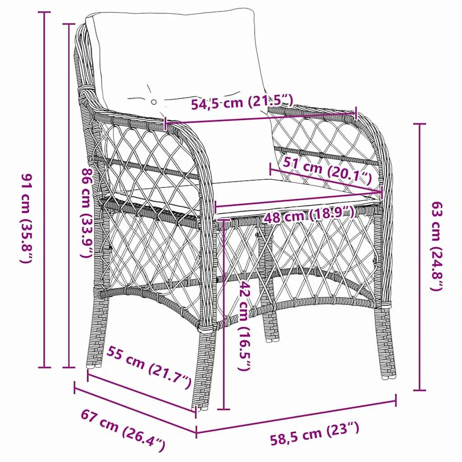 Ensemble de salle à manger pour jardin 5 pcs Beige polyrotin - 8