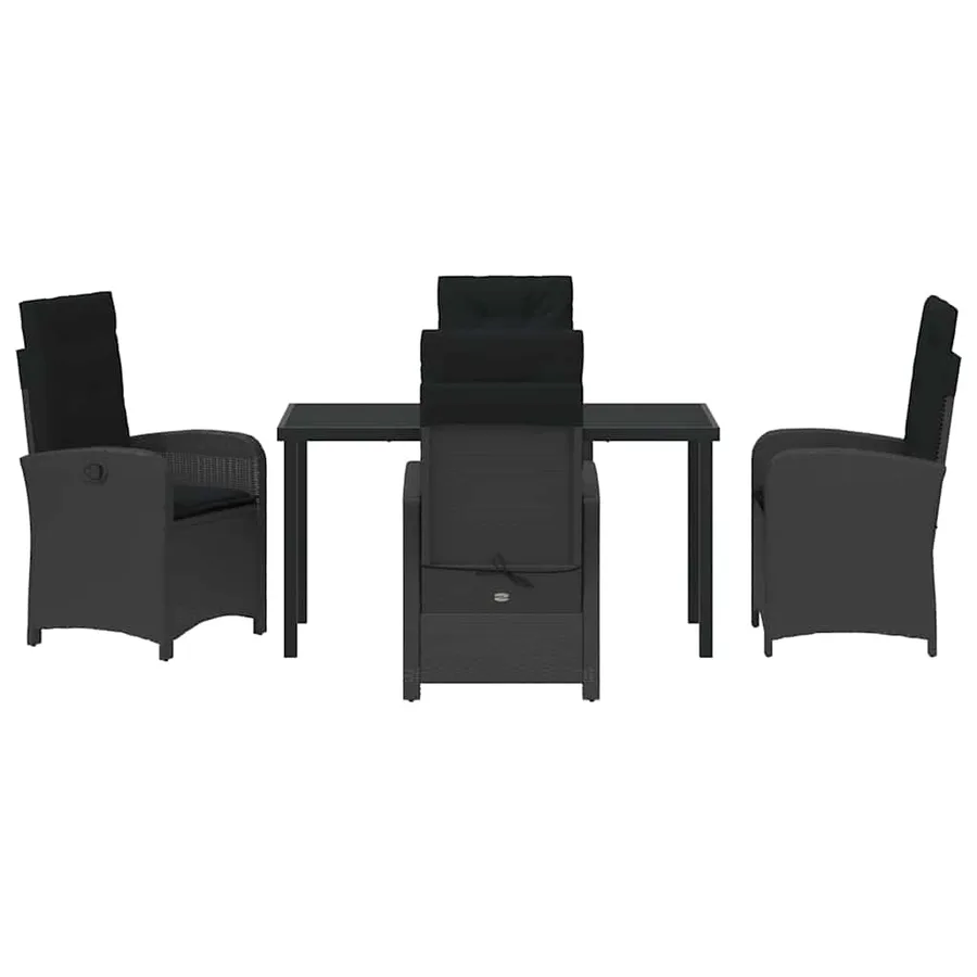 Ensemble de salle à manger pour jardin 5 pcs Noir polyrotin - 7