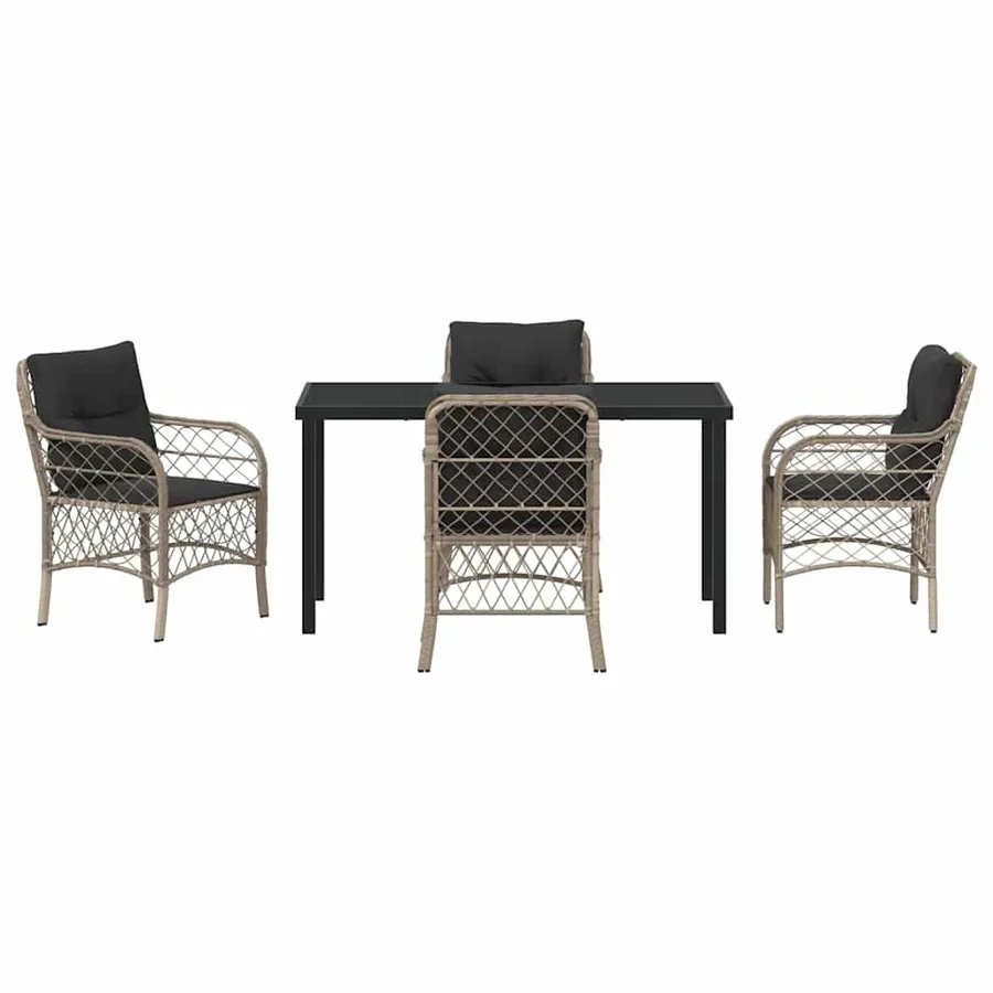 Ensemble de salle à manger pour jardin 5 pcs Gris clair - 7