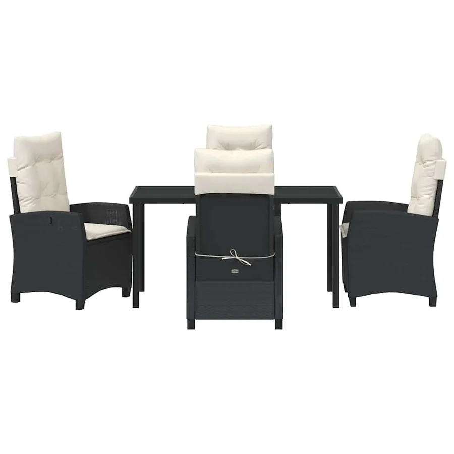 Ensemble de salle à manger pour jardin 5 pcs Noir polyrotin - 7