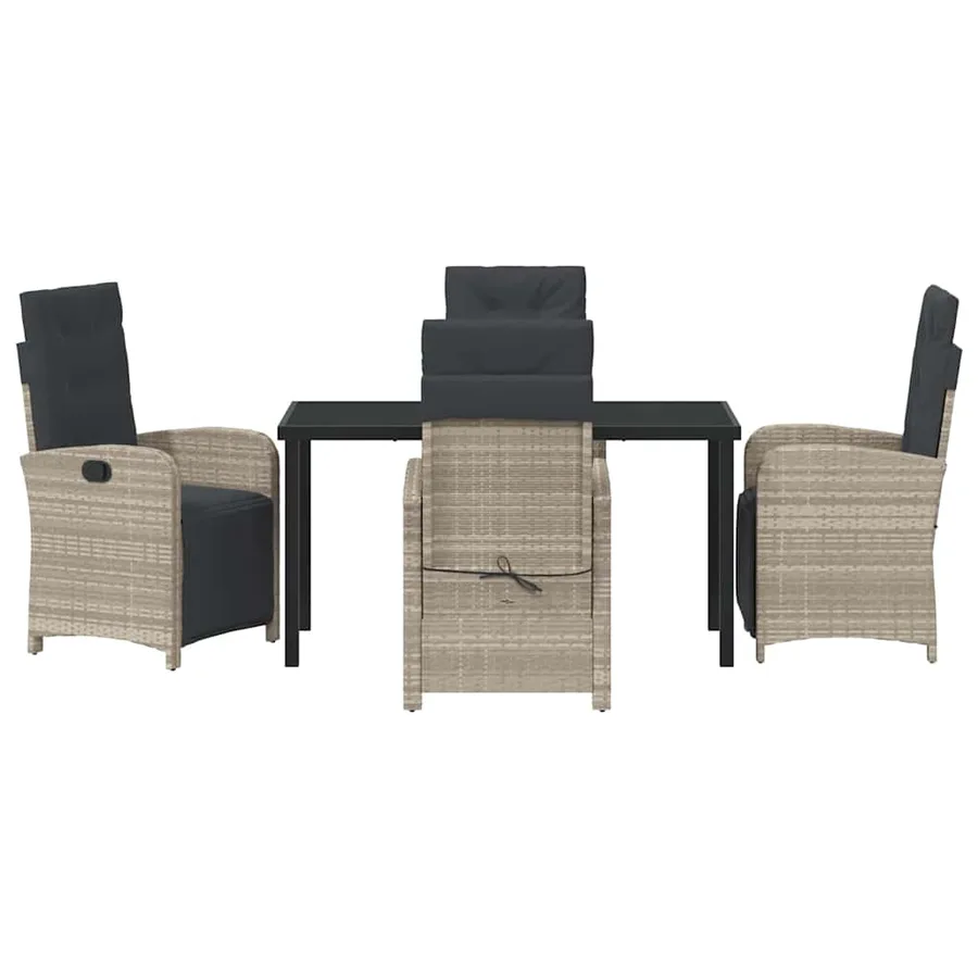 Ensemble de salle à manger pour jardin 5 pcs Gris clair - 7