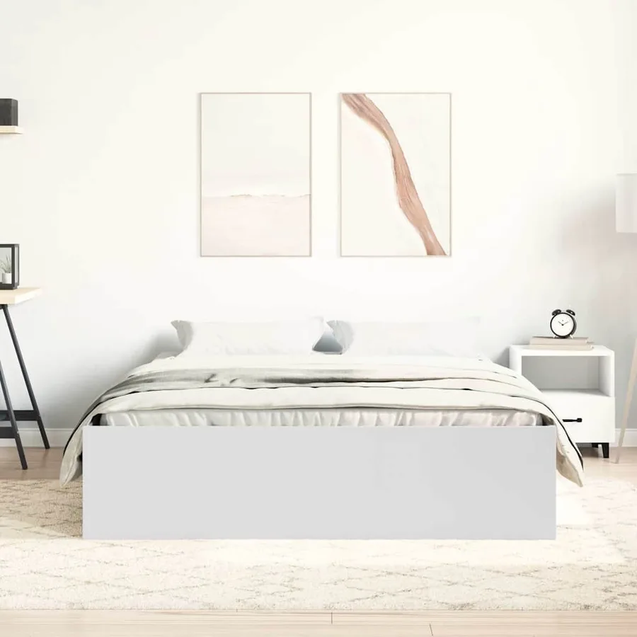 Cadre de lit sans matelas blanc 120x190 cm - 3