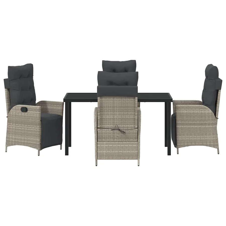 Ensemble de salle à manger pour jardin 5 pcs Gris clair - 7