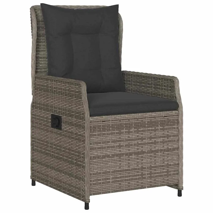 Ensemble de salle à manger pour jardin 7 pcs Gris polyrotin - 6