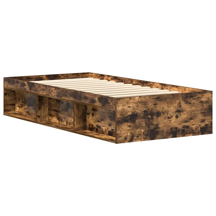 Cadre de lit sans matelas chêne fumé 90x190 cm - 3